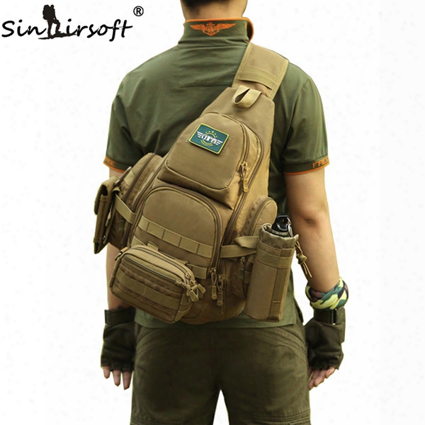 Sinairsoft 14iches Laptop Molle Backpack Men Nylon Sports Abg Shoulder Sling Waterproof Men&#039;s Travel Tactical Backpack