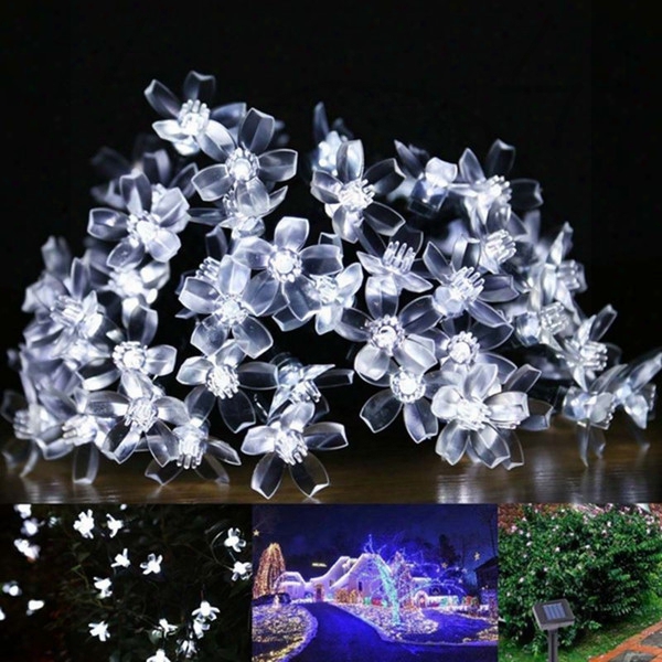 Solar Lamps 7m 50leds Flower Blossom Decorative Lights Waterproof White Fairy Garden Outdoor Christmas Solar Led Light