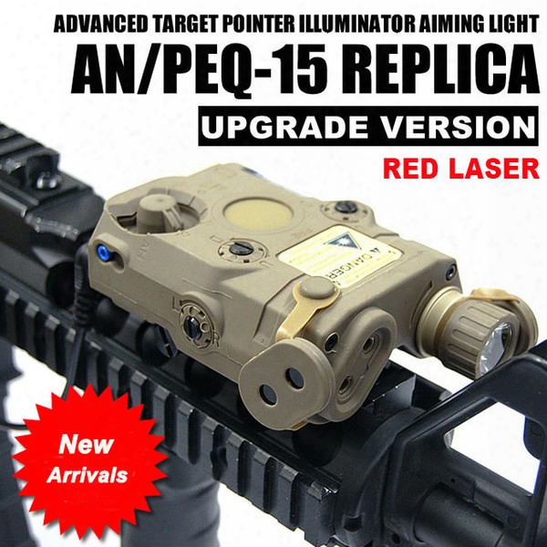 Tactical An/peq-15 Red Laser With White Led Flashlight Torch Ir Illuminator For Hunting Outdoor Black/dark Earth