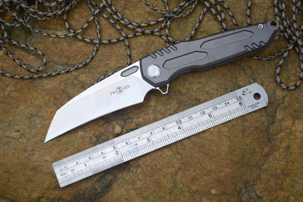 Twosun New Ts48 Pocket Knife D2 Satin Blade Titanium Handle Fo R Edc Tool Outdoor Camping Survival Gift Knife Drop Shipping