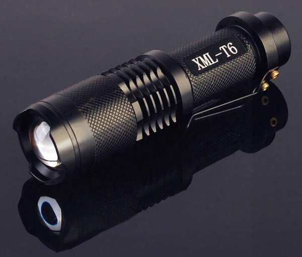 Ultrafire 2000 Lumen Cree Xml Xm-l T6 Led Movable Zoomable Adjustable Focus 18650 Battery Flashlight Torch Lamp Light (sk88)black