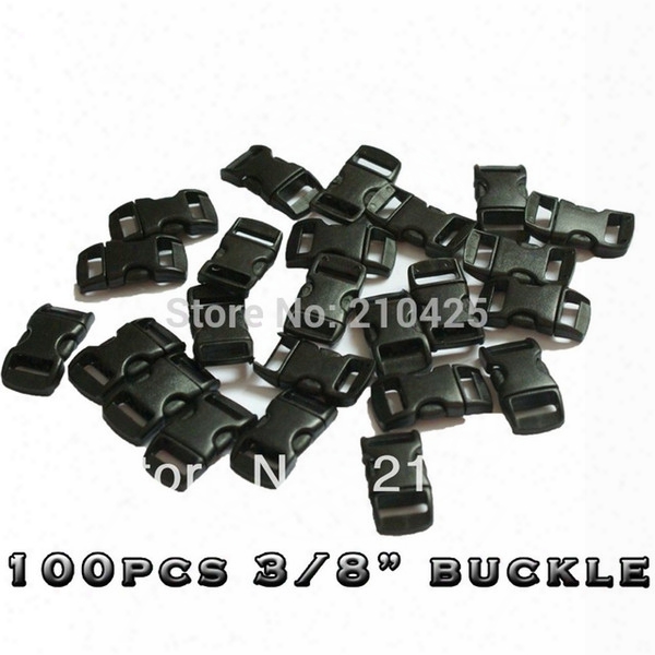 Wholesale-100 Pcs/lot 3/8&quot;(10mm) Plastic Buckles Contoured Curved For Paracord Bracelet Webbing Free Shipping
