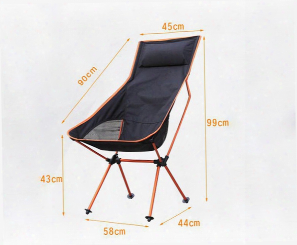 Wholesale-2016 New Portable Ultralight Collapsible Moon Leisure Camping Chair With Bag For Outdoor Hiking Travel Picnic Bbq Beach Fishing