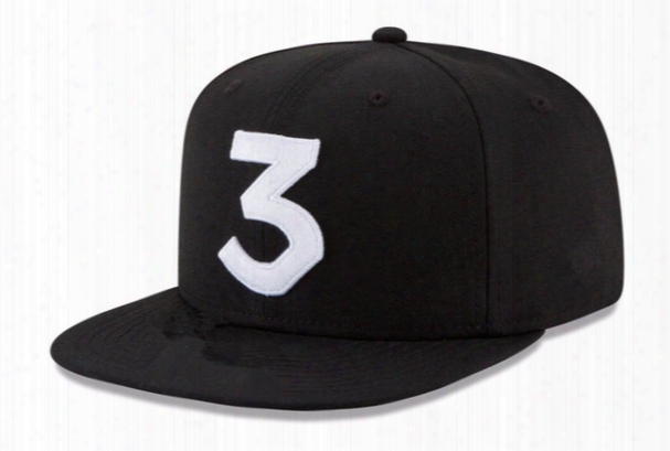 Wholesale- 2016 Popular Chance The Rapper 3 Hat Cap Black Letter Embroidery Baseball Cap Hip Hop Streetwear Skateboard Snapback Sun Hats