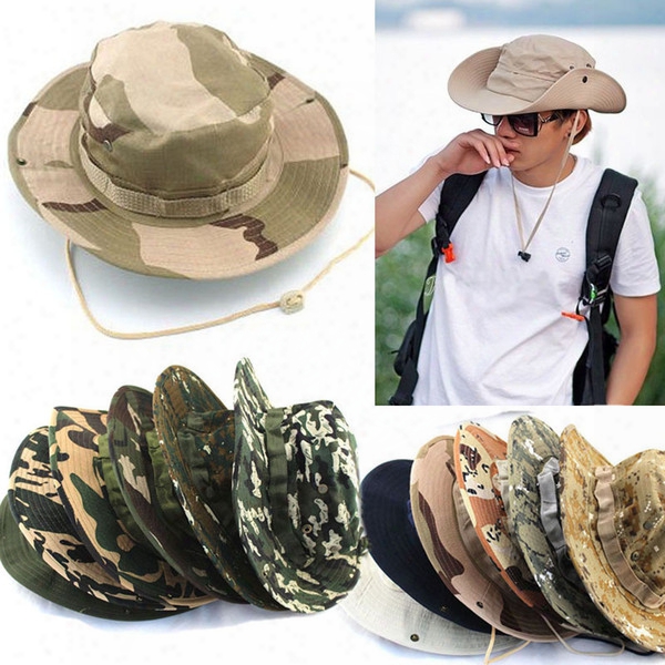 Wholesale-bucket Hat Boonie Fishing Outdoor Cap - Wide Brim Boonie Hat Db
