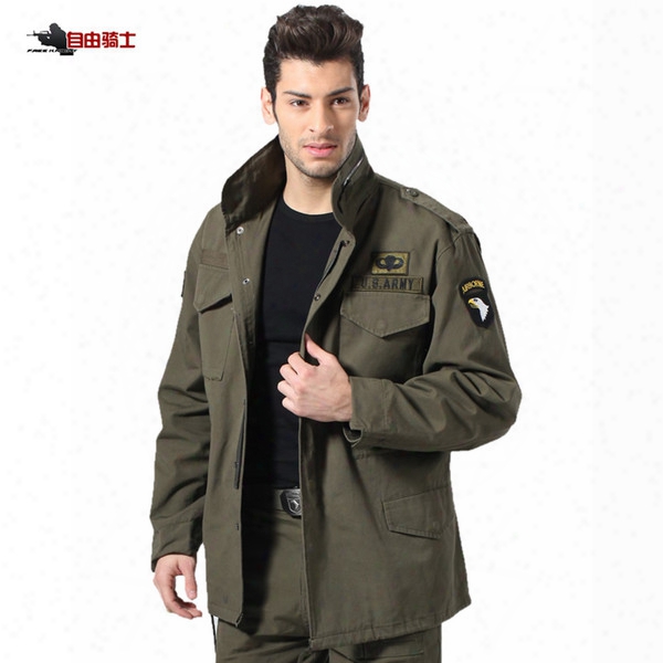 Wholesale- Freeknight Outdoor Hiking M65 Coat Jacket Coat Male Fans Removable Liner Winter Cotton Hunting Tactical Clothes