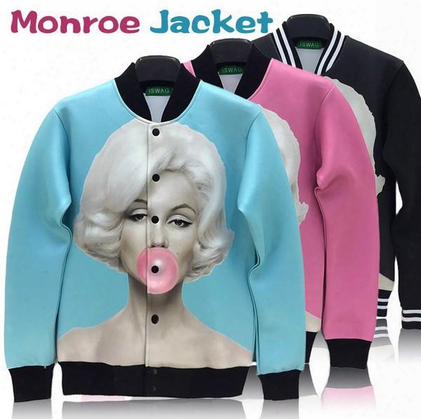 Wholesale-high Quality Marilyn Monroe Print Outdoor Jacket Sportswear Women Men Windbreak Coat Classic Marylin Pattern Autumn Outwear