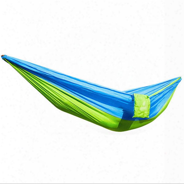 Wholesale- Large Size 270*130cm Parachute Nylon Fabric Garden Hammock Outdoor Travel Camping Swing For Two Persosn Sleeping Hang Net Bed