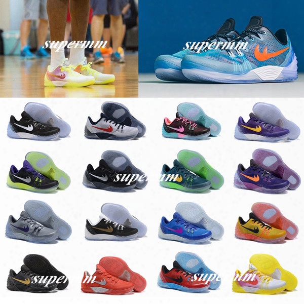 Wholesale New 2017 Mens Basketball Shoes Kobe Venomenom 5 Sneakers Mentality High Quality Hot Sale Exterior Sports Basket Ball Trainer Shoe