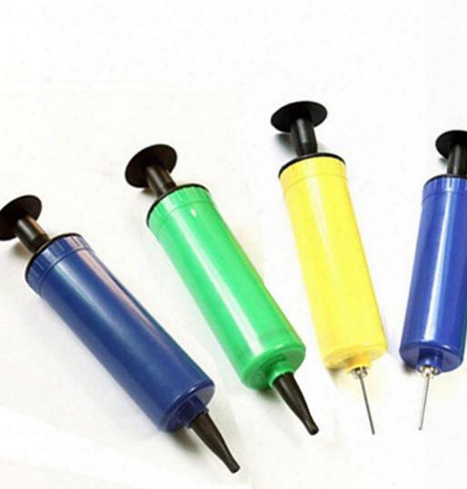 Wholesale-sport Soccer Football Basketball Volleyball Ball Hand Sports Compact Hand Air Pump Inflator Needle Adapter Blue Travel Kits