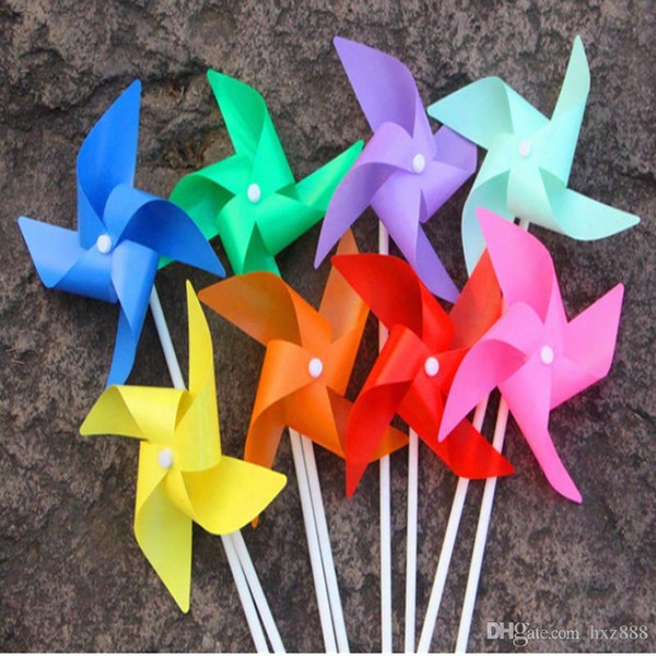 100pcs/lot Freeshipping Plastic Windmill Pinwheel Self-assembly Colorful Windmill Children&#039;s Toys Home Garcen Yard Decor Outdoor Toy