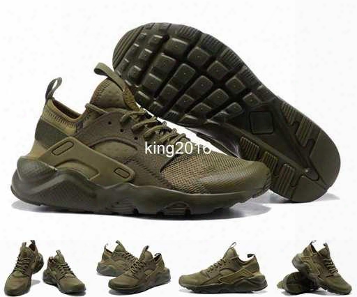 2017 Air Huarache Iv Running Shoes For Men Women,high Quality Army Green Sports Sneakers Huaraches Outdoor Huraches Athletic Shoes Eur 36-45