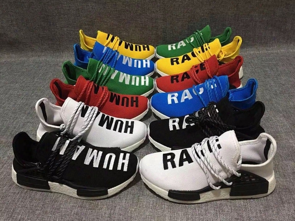 2017 Human Race Nmd Factory Real Boost Yellow Red Green Black Orange Nmd Men Pharrell Williams X  Human Race Nmd Running Shoes Sneakers