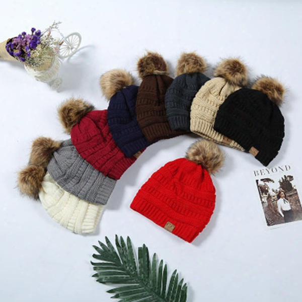 2017 New Unis Ex Cc Trendy Hats Winter Man/women Knitting Wool Hat New Outdoor Warm Hat Jindian Acrylic Hair Ball Cap