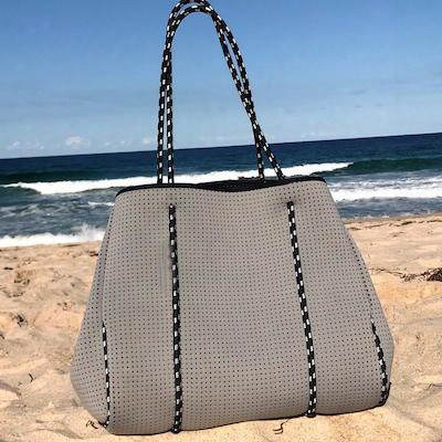 2017 Perforated Beach Tote Bag Bright Printing Neoprene With Blended Rope