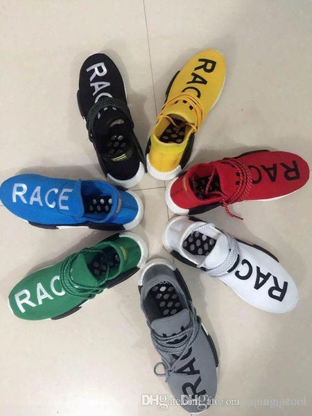 2018 Mens Outdoor Boost Training Sneaker Cream White Human Race Pharrell Williams X Nmd Sports Running Shoes, Zebra Pack Dark Athletic Shoes