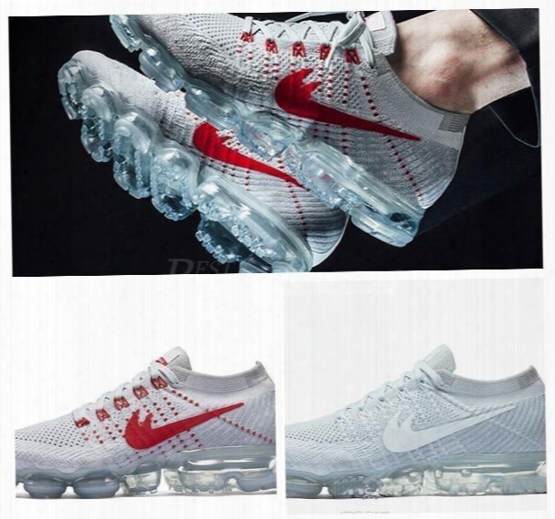 2018 Wholesale With Best Quality Og Vapormax White Black Hot Sale Men Running Shoes Sports Sneakers Discount Outdoor Trainers Us 7-12