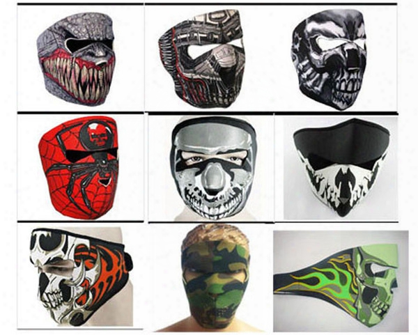 9 Styles Designed Skull Motorcycle Full Face Mask Cool Outdoor Cycling Bicycle Bike Ski Snowboard Motorcycle Cs Face Masks Helmets Retail