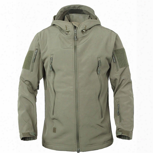 Army Camouflage Coat Military Outdoor Jacket Climbing Hiking Men Soft Shell Waterproof Windproof Jacket Coat Plus Raincoat