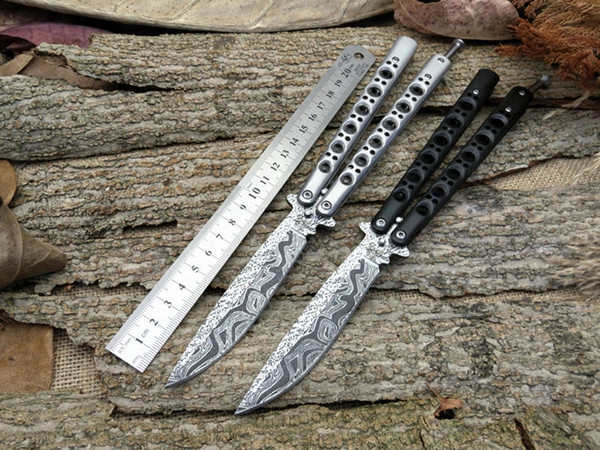 Butterfly Bm42 (imitation Damascus) 440 C Steel 58 Hrc Balisong Tactical Outdoor Folding Knife Gift Butterfly Knife