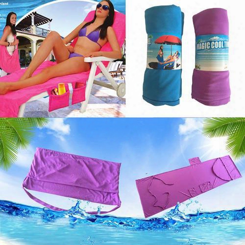 Camping Travel Outdoor Sunbath Lounger Bed Mate Chair Cover Coolcore Beach Towel 30&quot;x83&quot;new 3 Colors