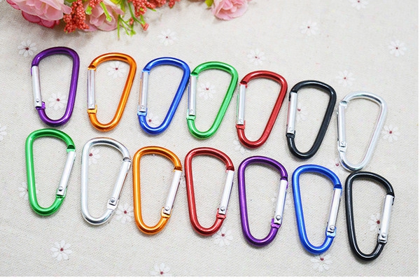 Carabiner Ring Keyrings Key Chain Outdoor Sports Camp Snap Clip Hok Keychain Hiking Aluminum Metal Stainless Steel Hiking Camping Free Ship