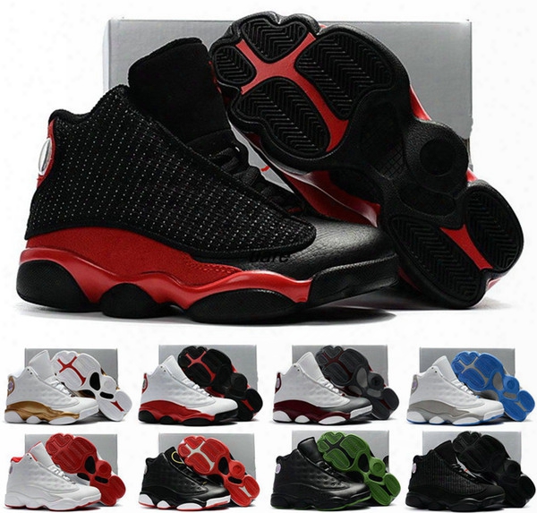 Cheap Children Air Retro 13 Xiii 13s Bred Dmp Black Cat Kids Boys Youth Baskketball Shoes Sneakers Retrps Jumpman 23 Trainers Shoes Boost