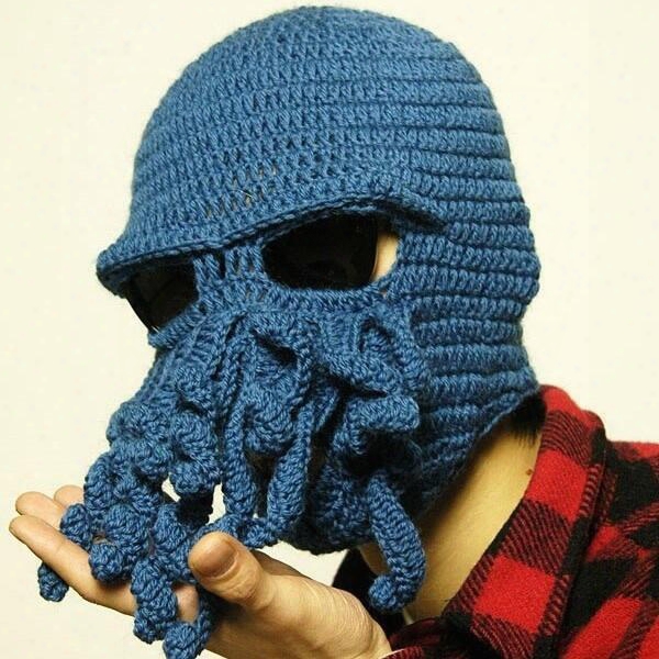 Cool Novelty Personality Handmade Cute Knitted Octopus Outdoor Windproof Cap Hat