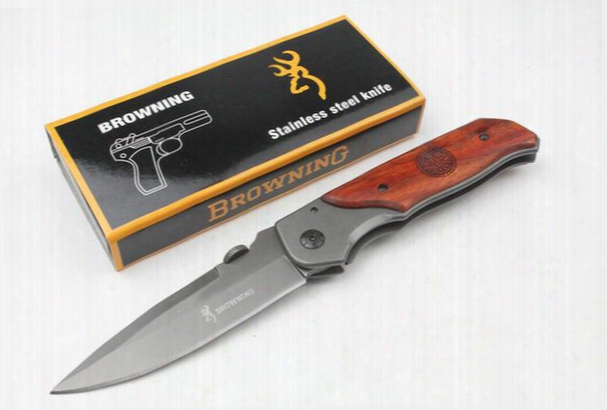 Drop Shipping Browning Da30 Survival Folding Knife 440c 57hrc Titainium Finish Blade Knife Outdoor Camping Hiking Rescue Knife Free Shipping