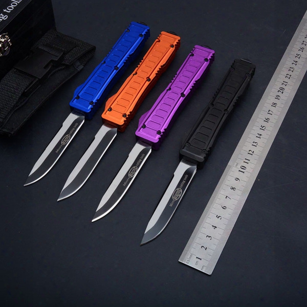 Drop Shipping Micro Auto Tacticak Knife 440c Drop Point Titanium Blade Edc Pocket Knives Outdoor Survival Tactical Gear