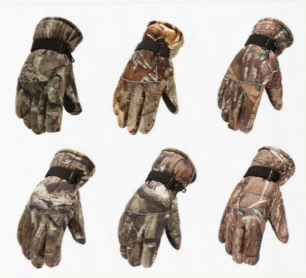 Durable Camouflage Gloves Winter Warmer Thick Glove For Men Boy Motor Outdoor Sports Cycling Hiking Driving (1 Pair)