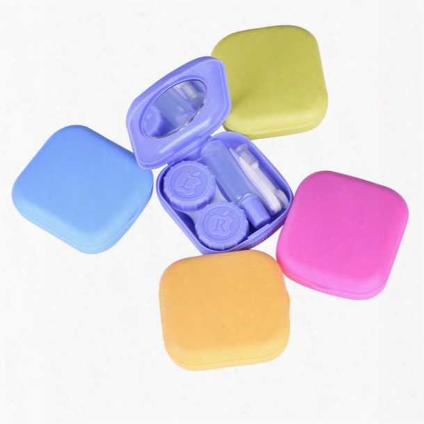 Eyeglasses Case Cute Mini Contact Lens Holder Plastic Storage Case Mirror Box Container Travel Outdoor Kit