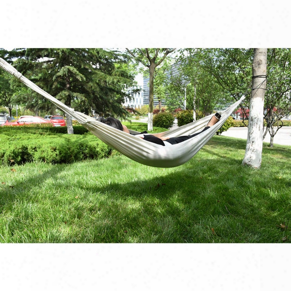 Fabric Bed Outside Single Person White Cotton Hammocks Outdoor Garden Camping With Size 32&#039;&#039;x79&#039;&#039; 250 Lbs