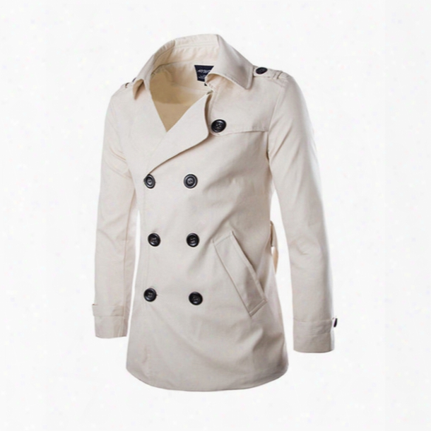 Fall-new Winter Fashion Boutique Male Trench Coat / Men&#039;s Casual Long Double-breasted Dust Coat /outdoor High Quality Men Coats