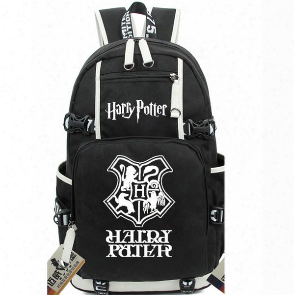 Harry Potter Backpack College School Bag Institute Badge  Daypack Cartoon Schoolbag Outdoor Rucksack Sport Day Pack