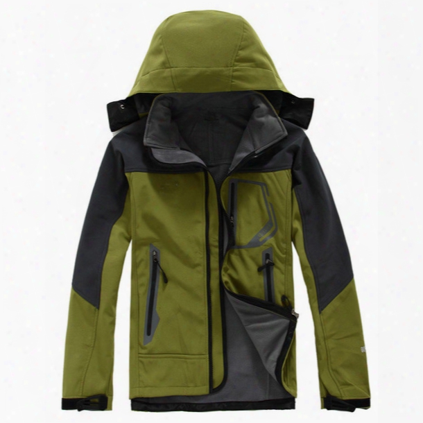 High Quality Winter Mens Softshell Jackets Fashion Brand Casual Fleece Ski Warm Coats Uotdoor Windproof Suits Black White Grey Size S-xxl