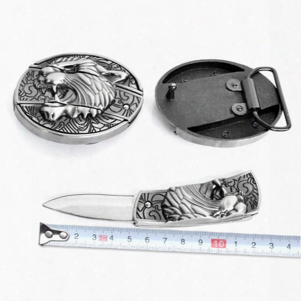 Hot Sale New Anumal Sell Like Hot Cakes Knife Self-defense Belt Buckle For Men Belts Populr Sell Europe And The United States