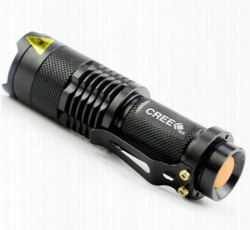 Hot Selling Uk/usa High-quality Mini Black Cree 2000lm Waterproof Led Flashlight 3 Modes Zoomable Led Torch Penlight