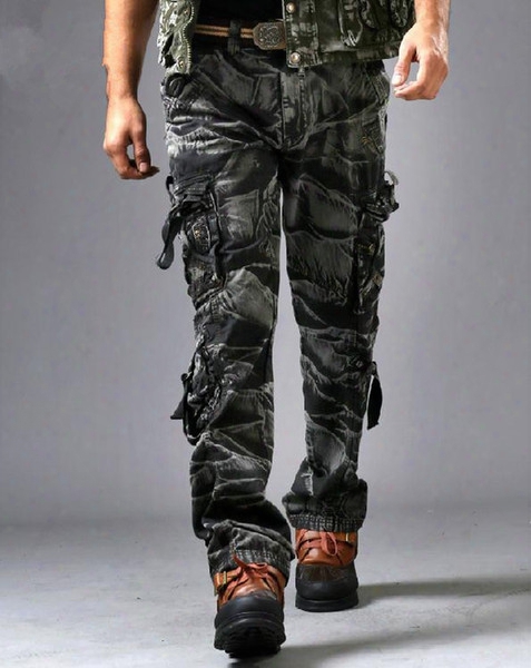 New A Military Uniform Pants Fashion European Men&#039;s Loose Big Size 3d Camouflage Bag Trousers More Outdoor Casuaal Pants