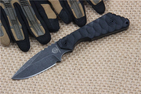 New Arrival High End Strider Knives D2 60hrc Stone Wash Drop Point Blade Outdoor Survival Straight Knives With Abs K Sheath