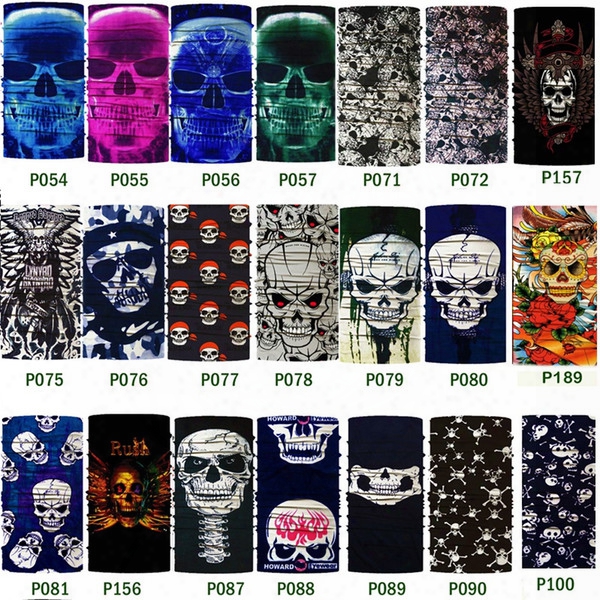 Newest Magic Scarf Collar Absorbent Mask Outdoor Sports Headbands Seamless Face Skull Scarf Male Bandanas C019