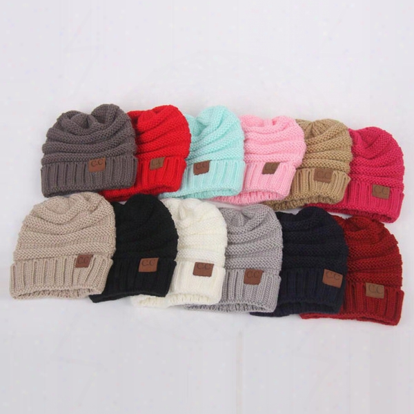 Newest Winter Knitted Woolen Cc Trendy Hat Label Fedora Luxury Cable Slouchy Skull Caps Leisure Beanies Outdoor Hats