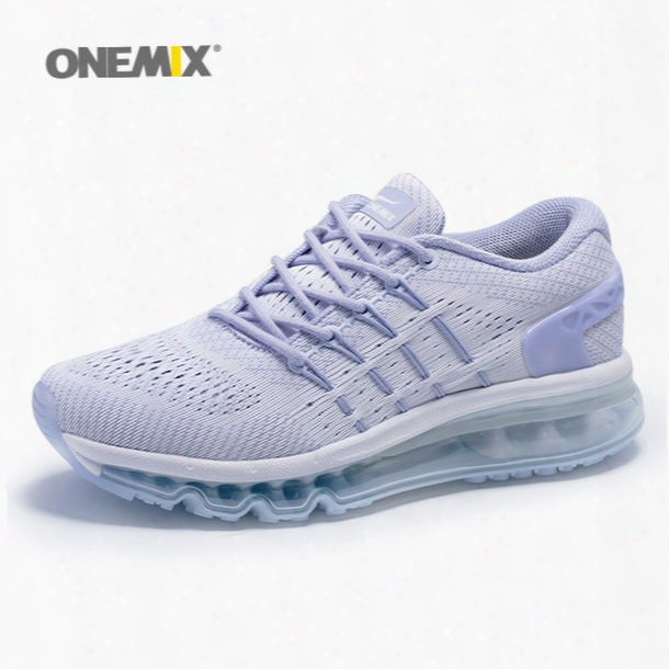 Onemix Woman Runnnig Shoes For Womens 2017 Air Cushion Shox Athletic Trainers White Sports Shoe Unique Shoe Tongue Outdoor Walking Sneakers