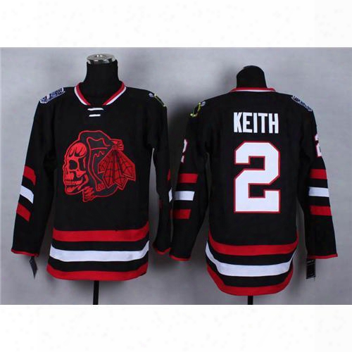 Stadium Series Red Skull Head Ice Hockey Wears #2 Blackhawks Duncan Keith Black Hockey Jerseys New Arrival Outdoor Jerseys Sports Uniforms