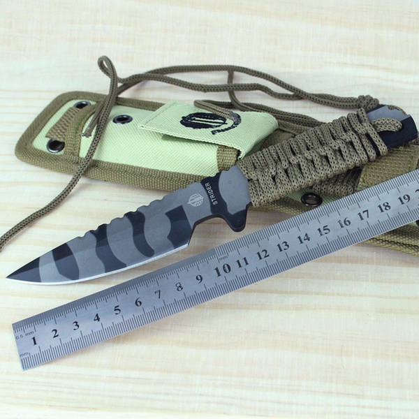 Strider High Quality 440 Blade Strider Ht Fixed Blade Outdoor Survival Knife Hunting Knife Tactical Rescue Hand Tools Knife