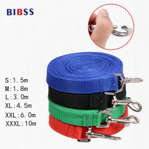 Wholesale- Dog Pet Lead Leash For Dogs Cats Red Green Blue Nylon Walk Dog Leash Selectable Size Outdoor Security Training Dog Harness