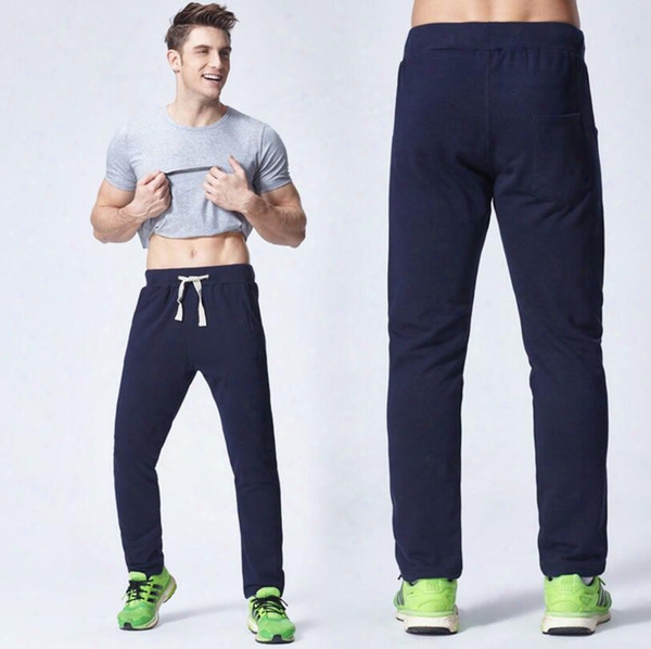 Wuolesale- Men Pants Slim Fit Eelastci Waist Men&#039;s Trousers Sweatpants Male Cotton Casual Fashion Long Pants Mens Joggers Pants Outdoors