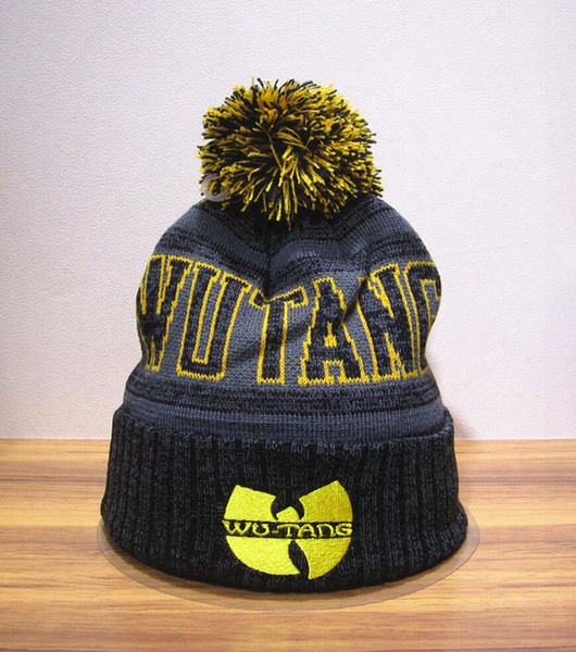 Wu Tang Jacquard Beanies Spring Autumn Winter Men Women Skull Caps Outdoor Ski Pom-pom Hats Skateboard Caps