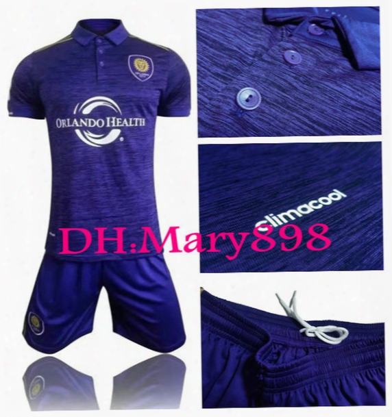 17 18 Orlando City Home Purple Soccer Uniform Men&#039;s Short Sleeve Thai Quality Soccer Jerzeys Outdoor Football Jersey And Short Kits