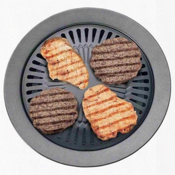 1pcs Korean Style Non-stick Smokeless Barbecue Bbq Pan Grill Stovetop Barbeque Plate Cooking Pan Kitchen Pan